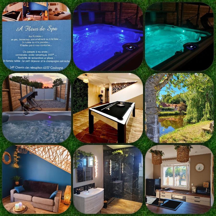 A Fleur De Spa : Maison Chaleureuse Avec Spa Privatif Et Billard. Coulogne Buitenkant foto